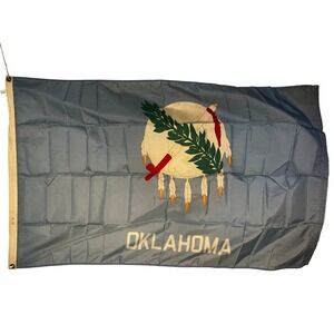 Vintage Oklahoma State Flag 3x5 Printed Nylon DURA-LITE Vintage Blue Banner